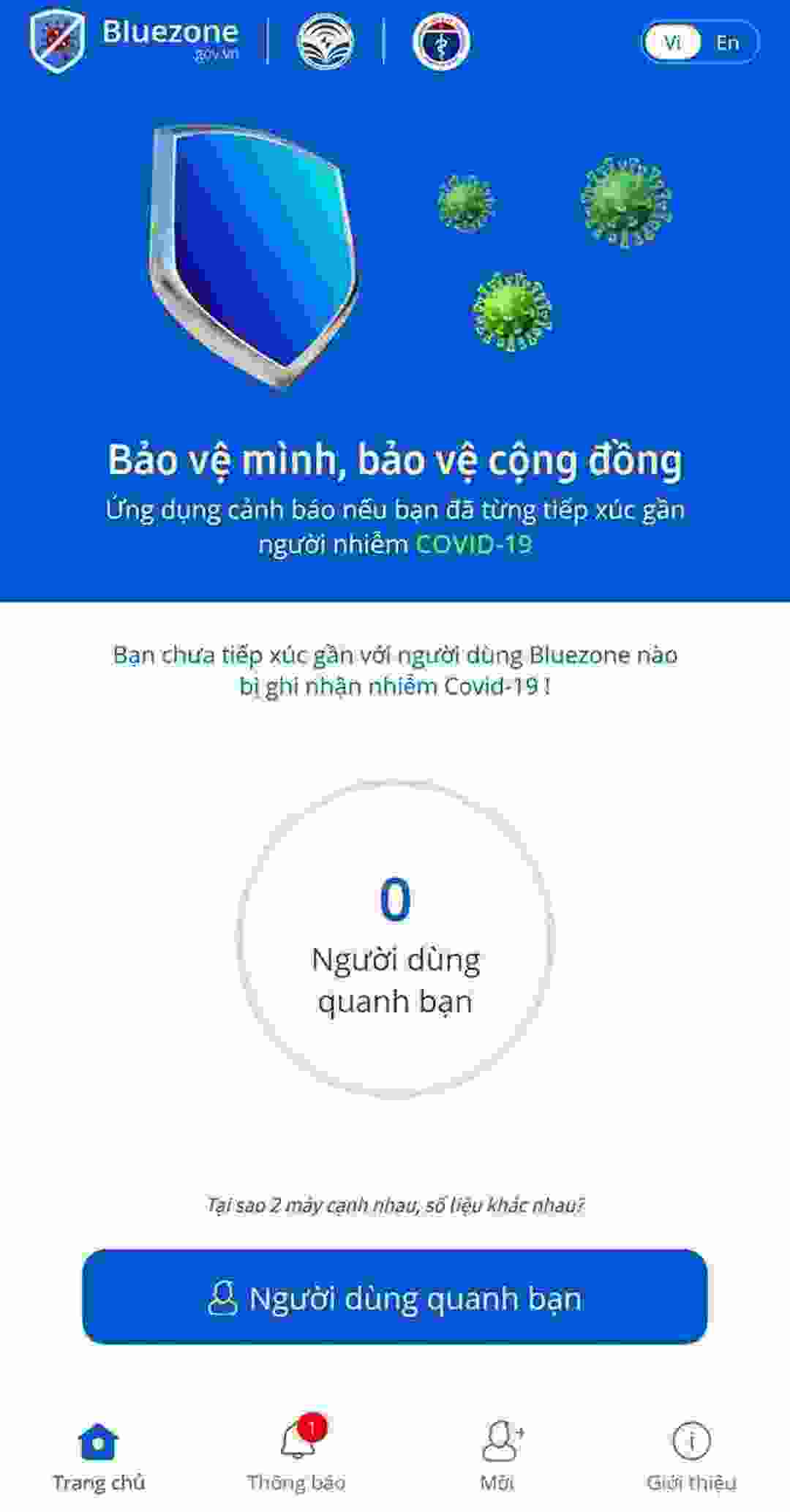 Hoàn tất quá trình cài đặt ứng dụng Bluezone