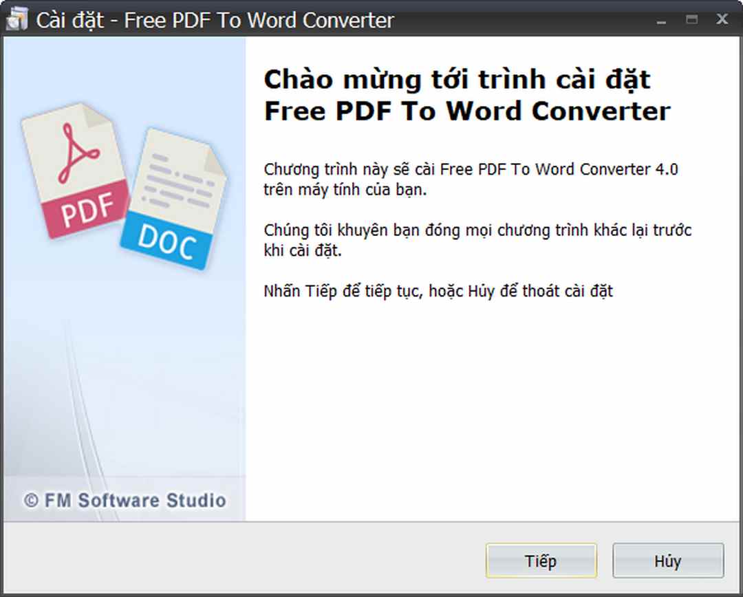 Hướng dẫn cài đặt phần mềm Free PDF To Word Converter 4.0