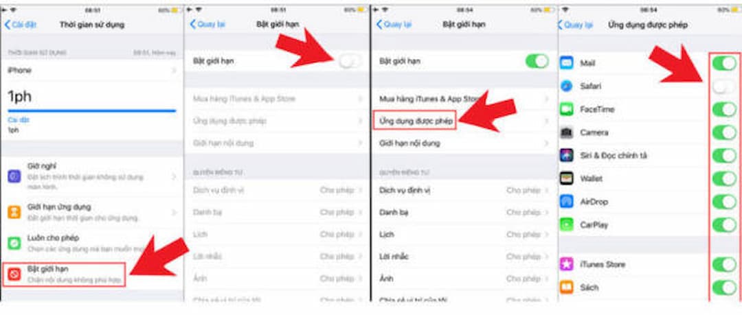 Ẩn ứng dụng trên thiết bị IOS bằng tính năng "Giới hạn"