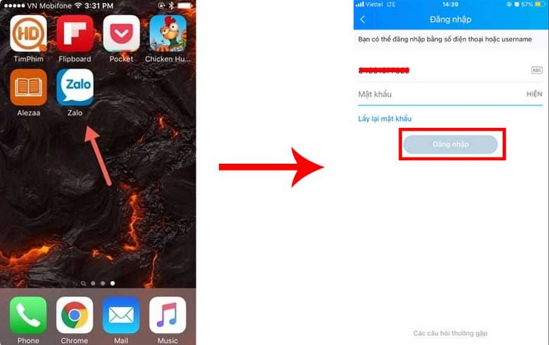 Cách đăng nhập Zalo trên điện thoại iPhone bằng số điện thoại