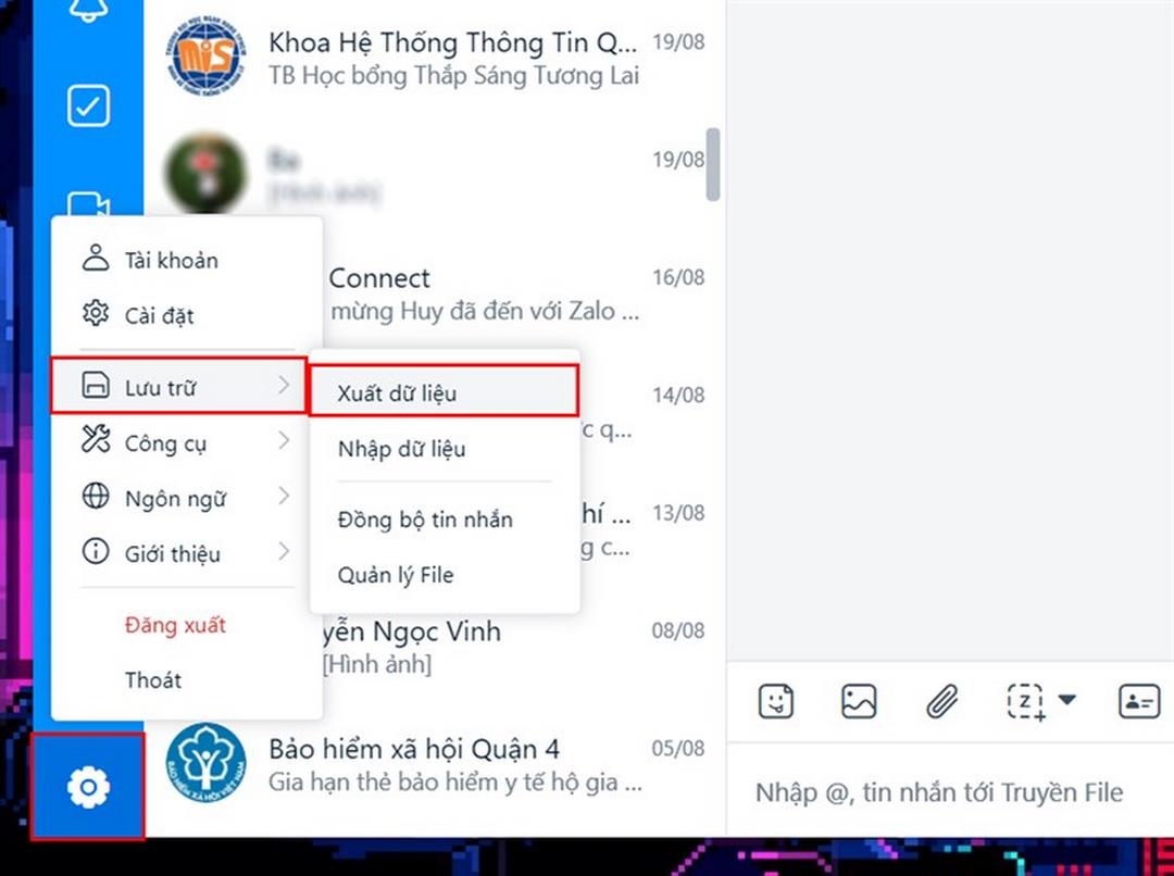 Cách lưu lại tin nhắn Zalo trên máy tính